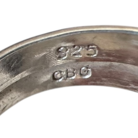 Native American Inspired Turquoise Silver Ring by CB Gems Size 7.5 Sterling 925 - Picture 9 of 9